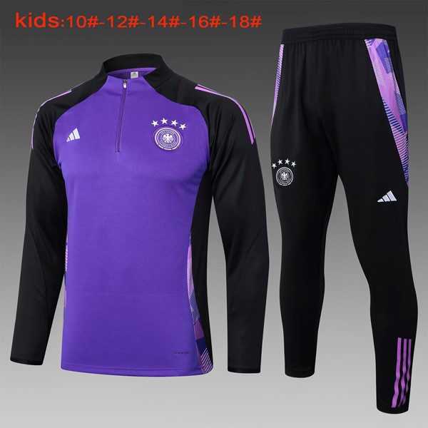 Niños Sudadera De Training Alemania 2024/2025 Purpura Negro 3